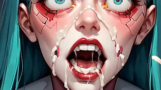 Green Hair Cracked Neck Mind Break: Robot Men Liquid Explosion