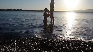Romantic Sex at a Public Beach