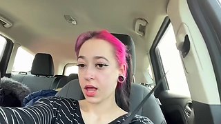 Tattooed Redheads First Public Drive-Thru Orgasms in POV Vlog: Shower Pussy Shaving