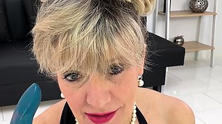 Big Boobed Blonde Masturbates With A Dildo In The Bathroom