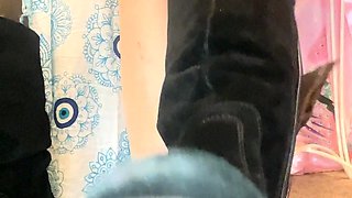 Slutty girl foot fetish with masturbation