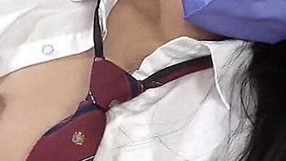 18-year-old Japanese Black-haired Beauty. Cute Amateur, Blowjob and Sex. Uncensored, Asian, Hentai, POV, School Uniform Cosplay.