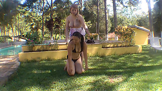 Pony Play Girls Swimming Pool Humilation - Be My Pony and Carry Me Bitch!