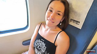 Russian Traveler Gets Big Cock Sucked in Train Toilet for MichaelFrostPro