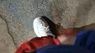 Thick and big Bulgarian cock gets hard in public on the street and squirts cum