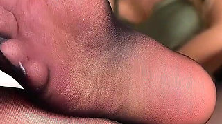 Nylon Foot Tease