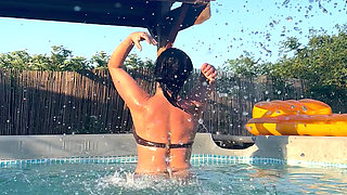 Sexy Pool Tease in a Tiny Bikini