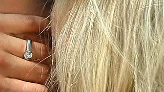 Flexible Blonde with Big Tits Licks Her Own Pussy