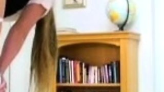 Close up teen foot worship