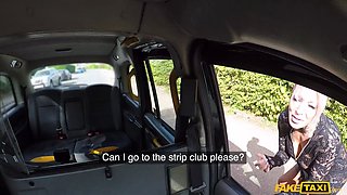 Milf stripper with Huge Tits and tattoos bang big black cock - fake cab