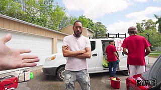 Mobile Car Wash with naughty teen Shrooms Q