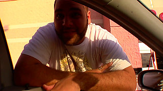 Blonde bitch sucks me legs cock then gets fucked hard