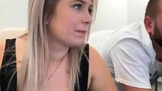 Amateur blonde girlfriend toyed and facialized