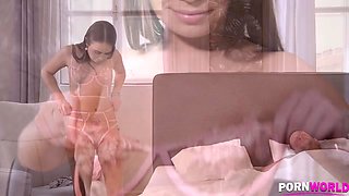 Petite teen Jenny Ferri sucks & fucks dude's big fat cock in the morning GP1137