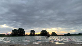 Showing My Body and Having Fun Saying Things in the Evening in an Empty Lake