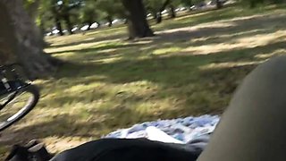 Cute Teen Couple's Public Blowjob at the Park