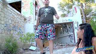 Chubby teen brunette gets her tight pussy hammered