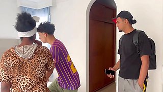 I take advantage of the fact that I share a hotel room with my best friend and his girlfriend to sneak it from the cuckold.