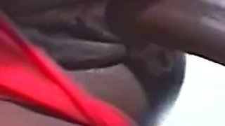 Black Bitch in Fishnet Stockings Begging for a Big Black Cock