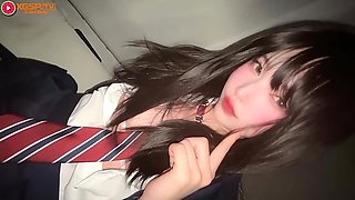 Asian Japanese Babe Fingers Her Wet Pussy While Sucking Thick Cock Deep