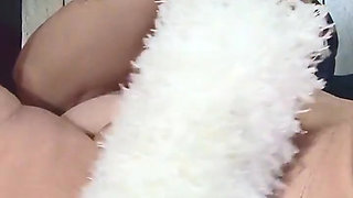 Whats That Fuzzy Kinky Toy Going in Her Fuzzy Pussy?