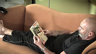 Blond brunette teens in threesome