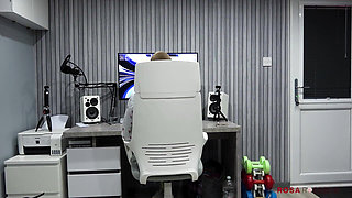 Office Slut Persuades Boss to Watch Her Wank