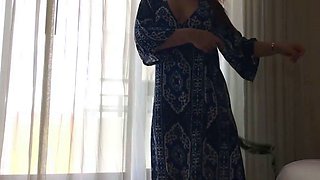 Blonde chick in a hotel room loves to masturbate