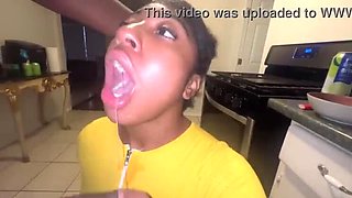 My Stepsister Fiji Sucks BBC Dick - Blowjob & Doggystyle with Curvy Ebony Slut