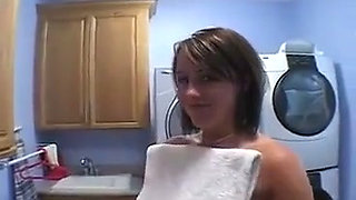 Teen Kassie Hill jerks off horny neighbors bbc