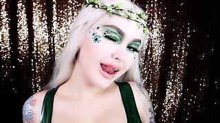 Blonde Chikita shows off her big boobs and bush