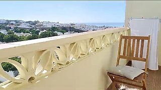 RISKY BALCONY BLOWJOB! MILF, POV Deepthroat & Swallow