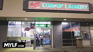 Blond step mummy & step daughter take turns fucking teenie hard stud - mylf