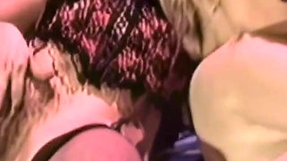 Lesbian Action Between Three Vintage Sluts Before Sucking Two Cocks.