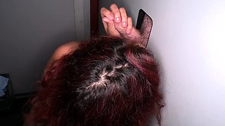 Small tit tan amateur gives a blowjob