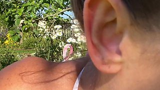 Close up pussy outdoors