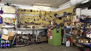 Cute blonde with big ass gets fucked in her hairy pussy