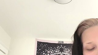 Cute curly brunette solo webcam masturbation