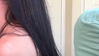Sexy Brunette Bangs Big Cock