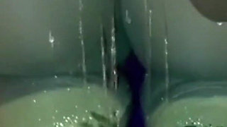 Bent Over Pissing My Self in Nylon Leggings