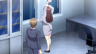 MILF boss stuck overnight gets throat fucked & filled hard on desk (ENG Dub)