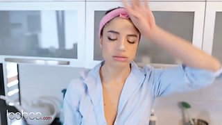 Lesbea Alexis Crystal gives french maid smacking and lesbian ass-fuck ejaculation