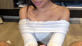 Pretty 18-year-old Asian Girl Sucks Me off and I in Her Mouth