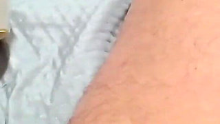 MILF Plays with Her Feet and Cock and Gets a Cumshot on Her Pantyhose, POV