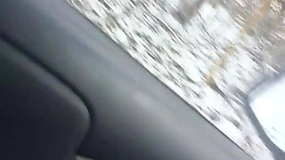 Petite Ebony Teen Blowjob in Car