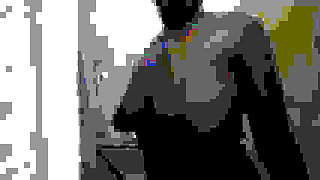 Black Ebony Girl Shaking Her Boobs in the Bathroom