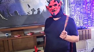 Halloween House Party: Hot Brazilian Cosplay Babes Offer Tight Pussies for Group Sex