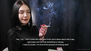 Young Brunette Smoker Interview - Calm Voice, Deep Inhales, Honest Addiction Talk