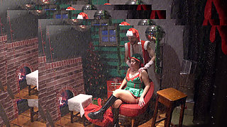 red-haired, big-assed woman caught having sex at Christmas