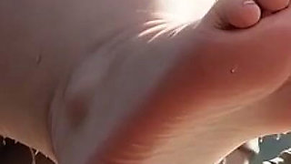 SSBBW Steps Hard on Man's Face - Public Humiliation